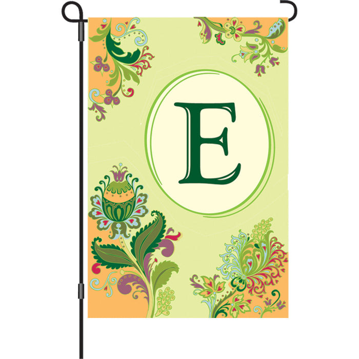 12 in. Spring Monogram Flag - E