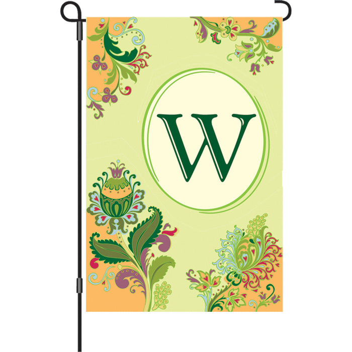12 in. Spring Monogram Flag - W