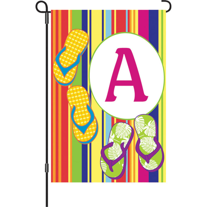 12 in. Summer Monogram Flag - A