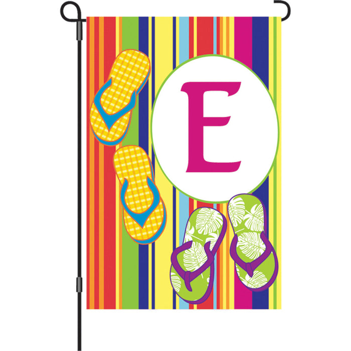12 in. Summer Monogram Flag - E