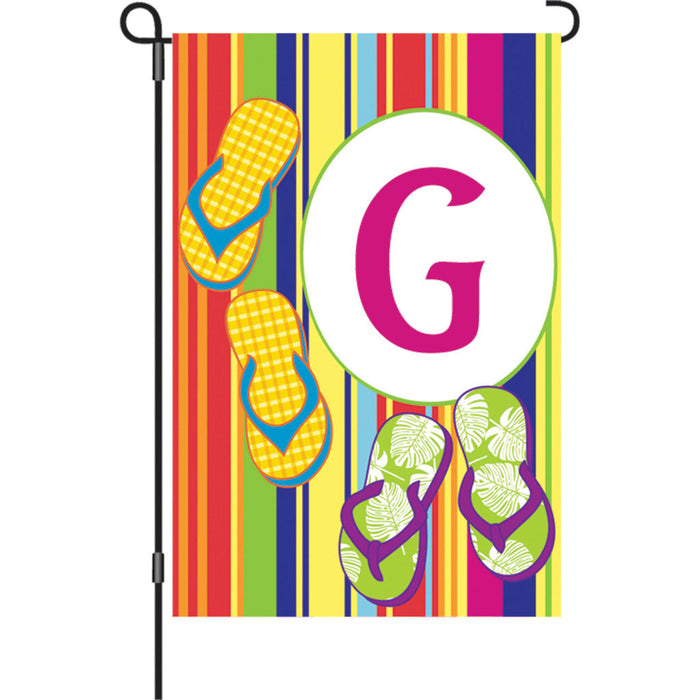 12 in. Summer Monogram Flag - G