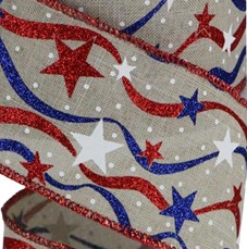 2.5"X10yd Stars And Wavy Stripes/Royal