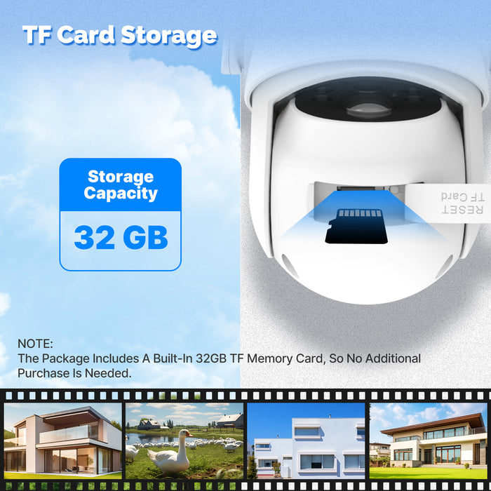 4G Solar Outdoor Security Camera with 360-Day Unlimited VSIM Data,Remote Monitoring,360°PTZ,No SIM Required(US Version)