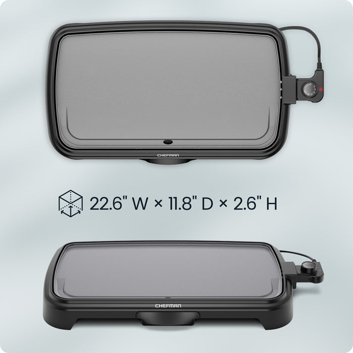 All-Purpose 10" x 20" Nonstick Extra-Large Griddle, Grey