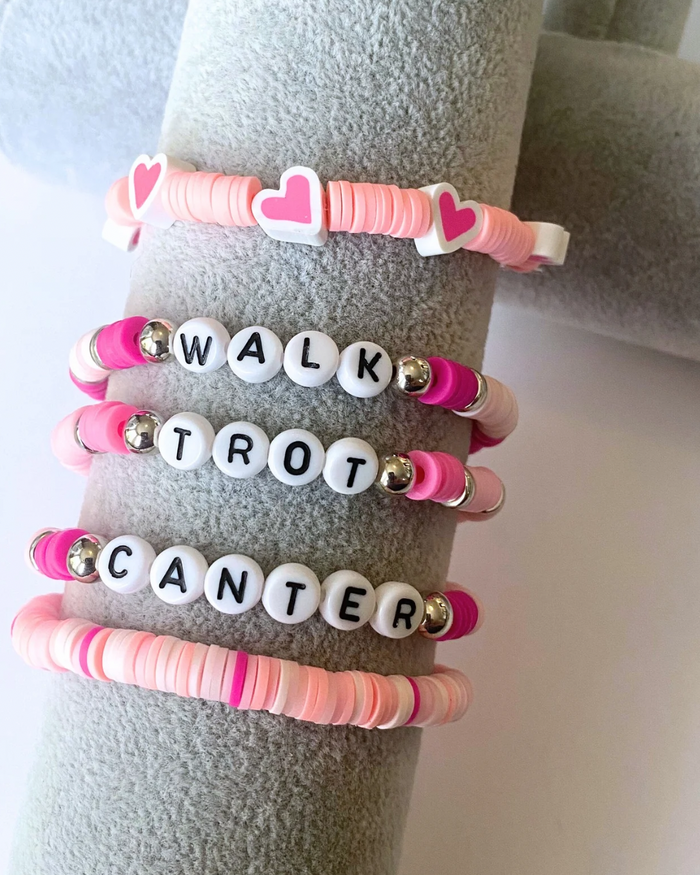 Arenas Tour Bracelet Stack: Walk Trot Canter Pink • NEW