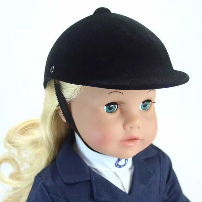 Black Velvet Riding Helmet for 18" Doll