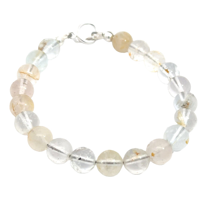 7'' Blue Topaz gemstone bracelet w/ SS toggle