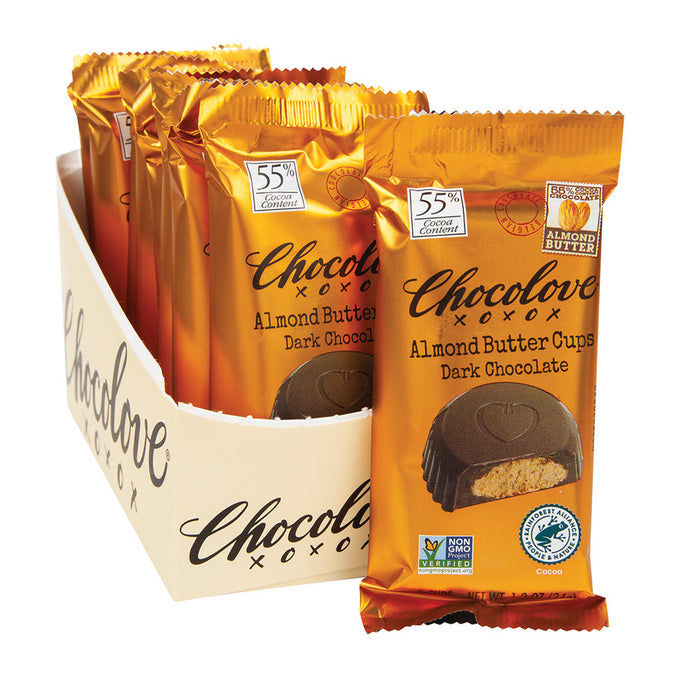 Chocolove Almond Butter Dark Chocolate Candy Cups - 10 Count