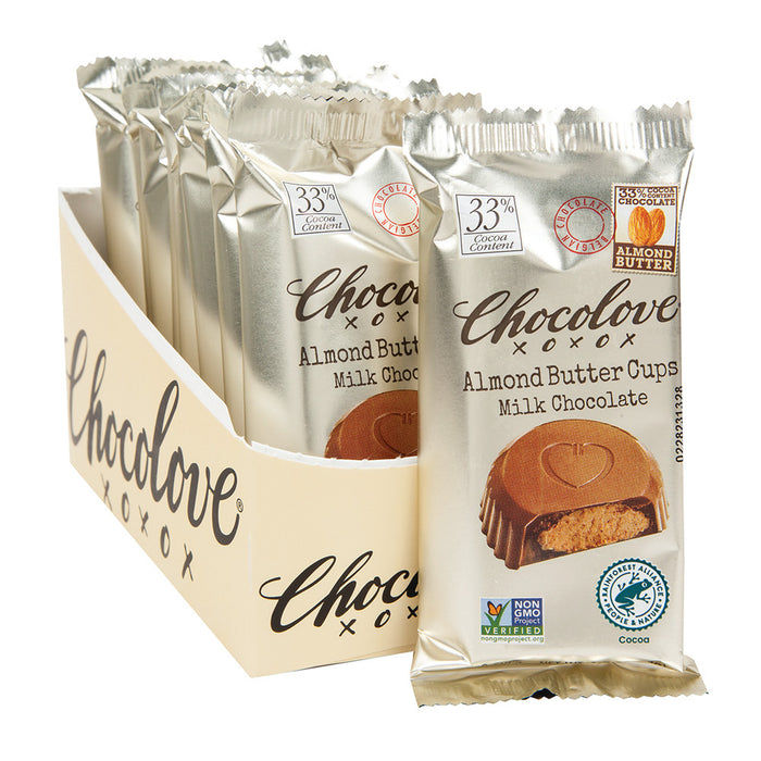 Chocolove Milk Chocolate Almond Butter Cup Candy - 10 Count