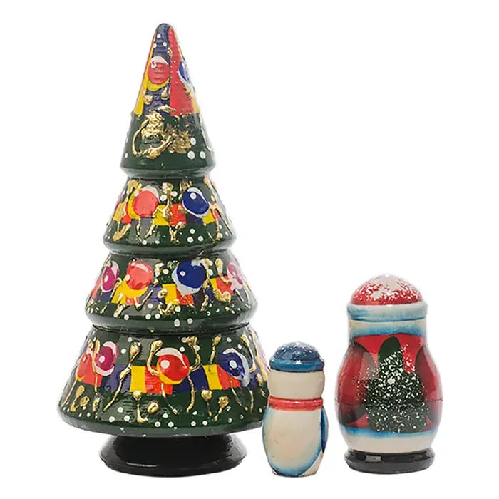 Christmas Tree 3Pc Nesting Doll 5"