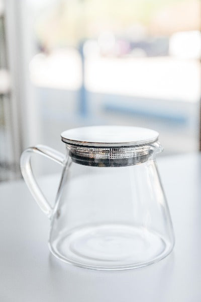 fuji glass teapot with strainer