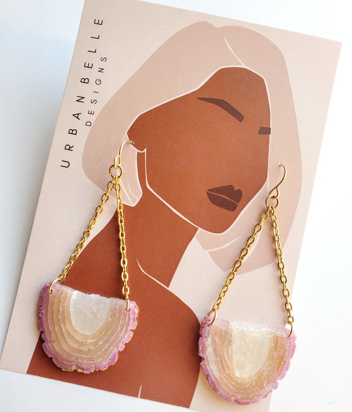 GAIA 14K Gold Filled Chandelier Statement Earrings - Blush