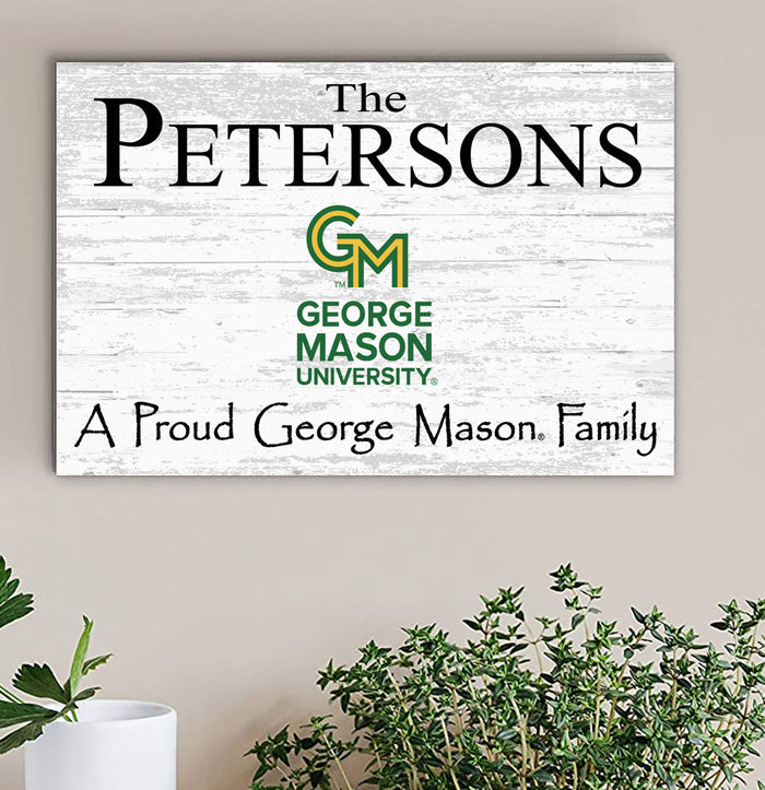 George Mason Family Name Sign – Personalized George Mason University Wood Plaque for Alumni or Graduation