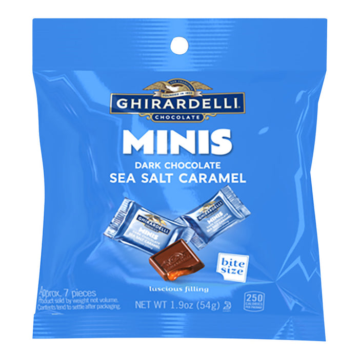Ghirardelli Dark Chocolate Sea Salt Caramel Mini Candy - 12 Count