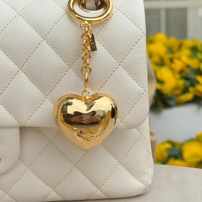 Golden Heart Bag Charm