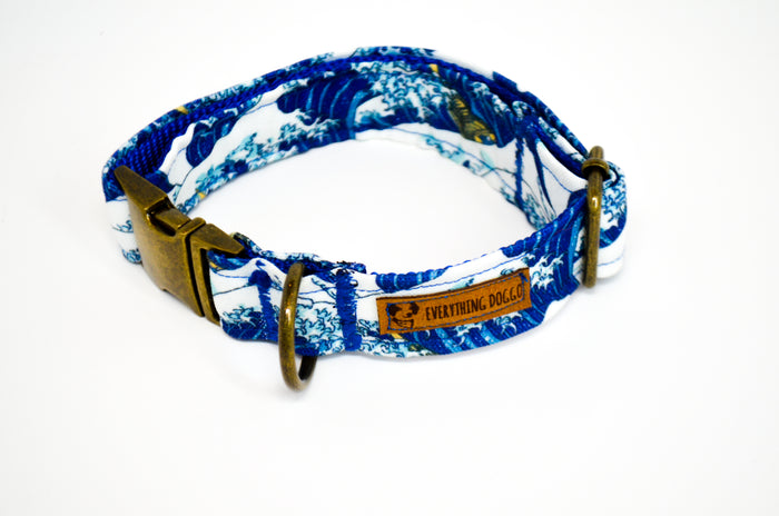 Hokusai Eco Canvas Dog Collar