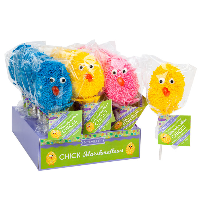 Melville Candy Company Chick Marshmallow Lollipops - 18 Count