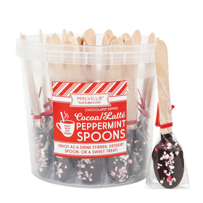 Melville Lollipops Dark Chocolate Peppermint Dipped Spoon Candy - 30 Count