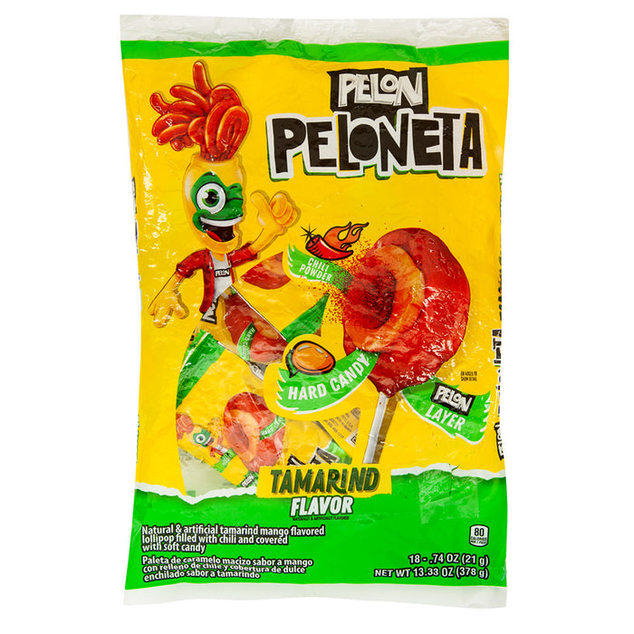 Pelo Rico Mango Tamarind Peloneta Lollipops Peg Bag - 18 Count
