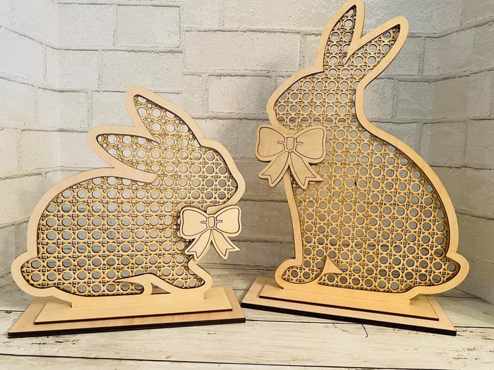 Rattan Stand Up Bunnies- Set of 2- wholesale