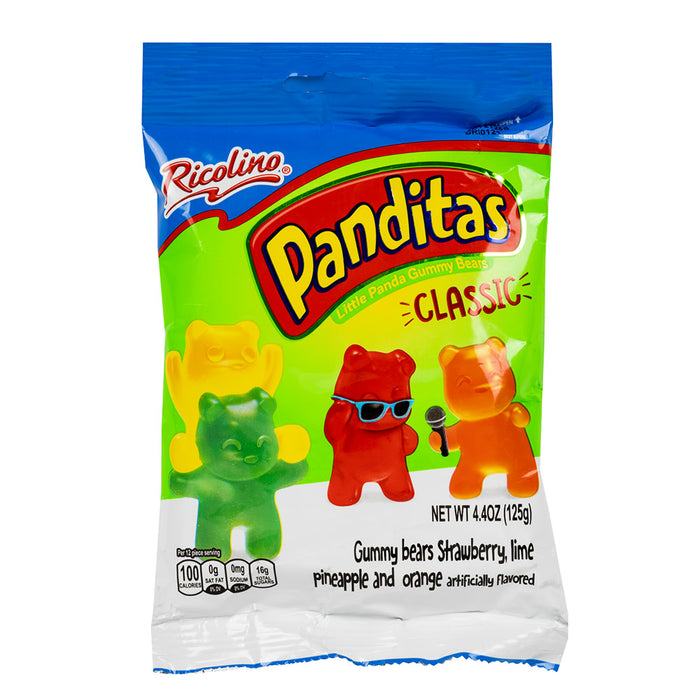 Ricolino Panditas Classic Gummy Candy Peg Bag - 6 Count