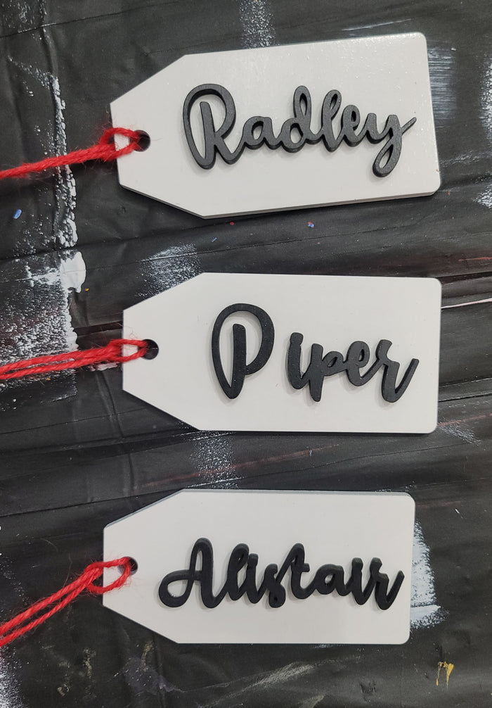 Solid Black & White Stocking Tags