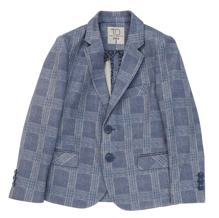 T.O. Boy's Fashion Soho Stretch Suit - Light Blue