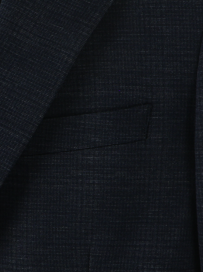 T.O. Boy's Fashion Soho Stretch Suit -Navy Plaid