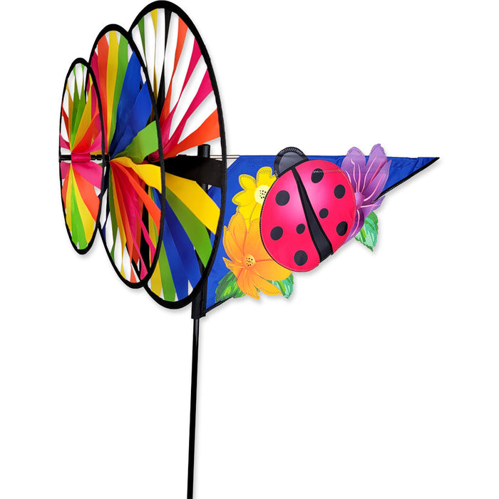 Triple Spinner - Pink Ladybug