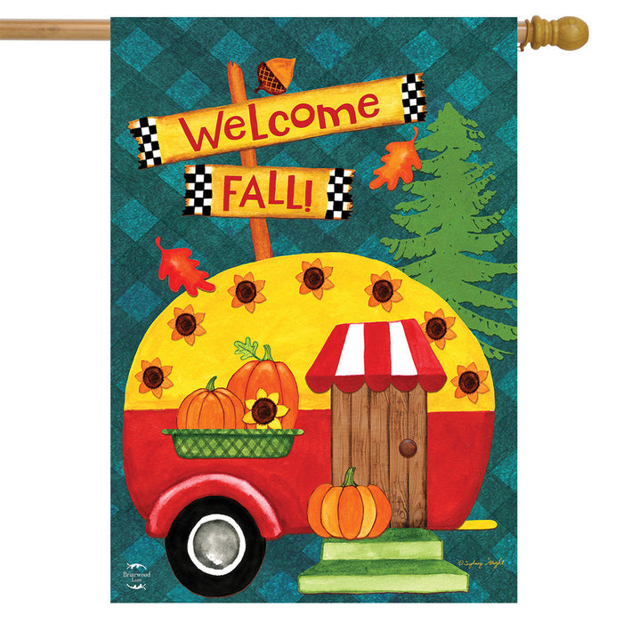 Welcome Fall Camper House Flag