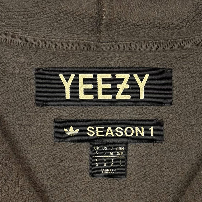 Yeezy Season 1 Half Zip Boxy Hoodie In Caviar