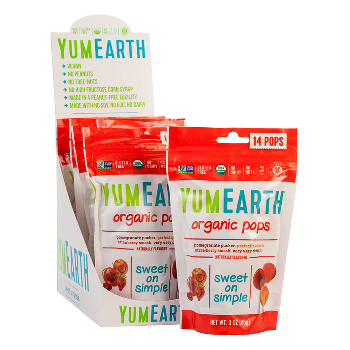 Yumearth Lollipops Organic 3oz Pouch - 6ct