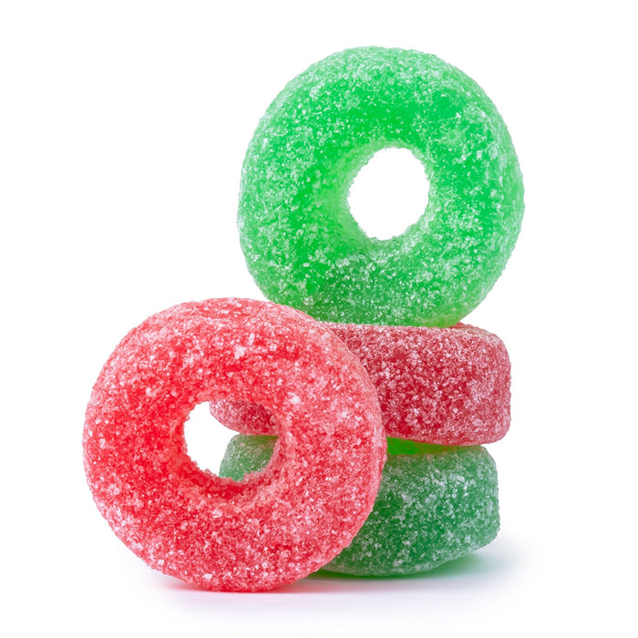 Zachary Confections Red and Green Jelly Wreaths Candy - 15 LB