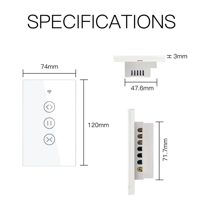 ZigBee RF Smart Touch Curtain Roller Blinds Shutter Switch Tuya Smart Life App Wireless Control Works with Alexa and Google Home US - Moes