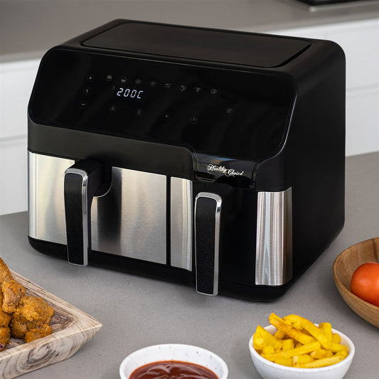 10L Digital Dual Zone Air Fryer w/ Dual Temperature Control-#product_category#-Home Living Store
