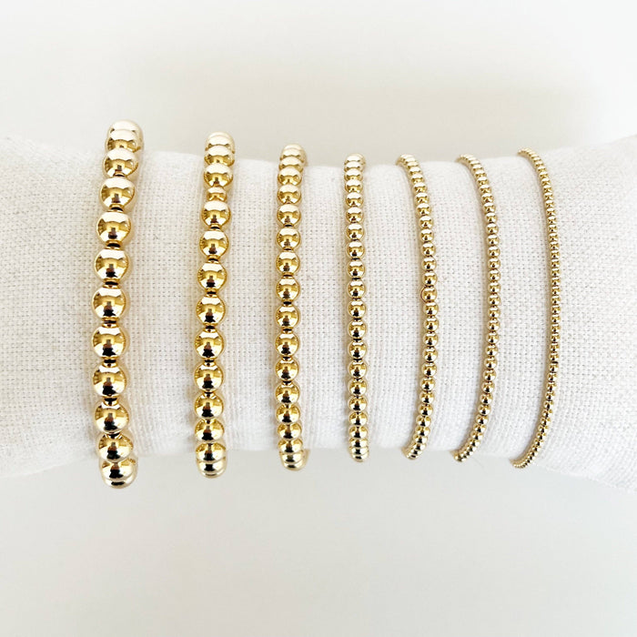 14k Gold Filled Beaded Bracelets: 3mm