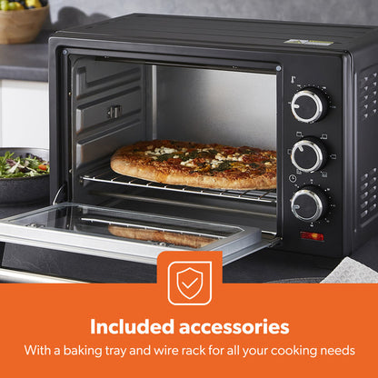 19L Compact Electric Oven With Rotisserie, Bake, Roast & Grill 1280W