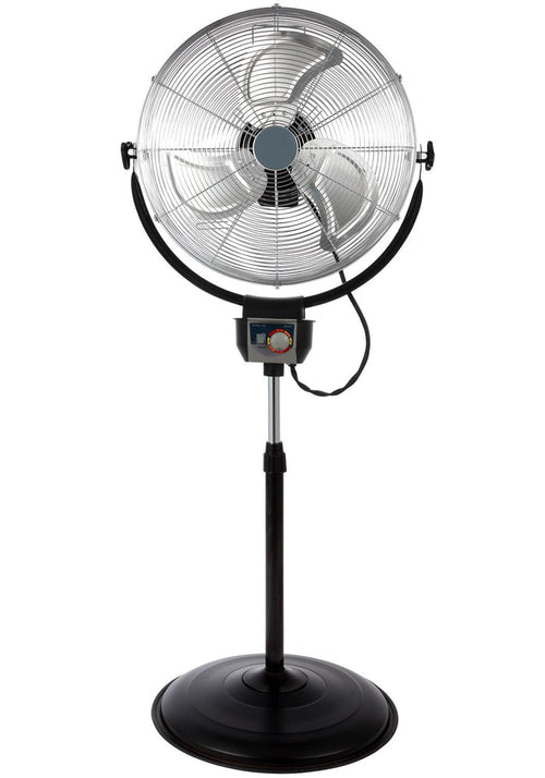 20" Industrial Grade HV Oscil Stand Fan - Chrome Grill