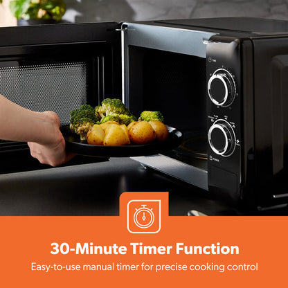 20L Black Solo Freestanding Manual Microwave