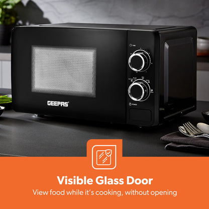 20L Black Solo Freestanding Manual Microwave