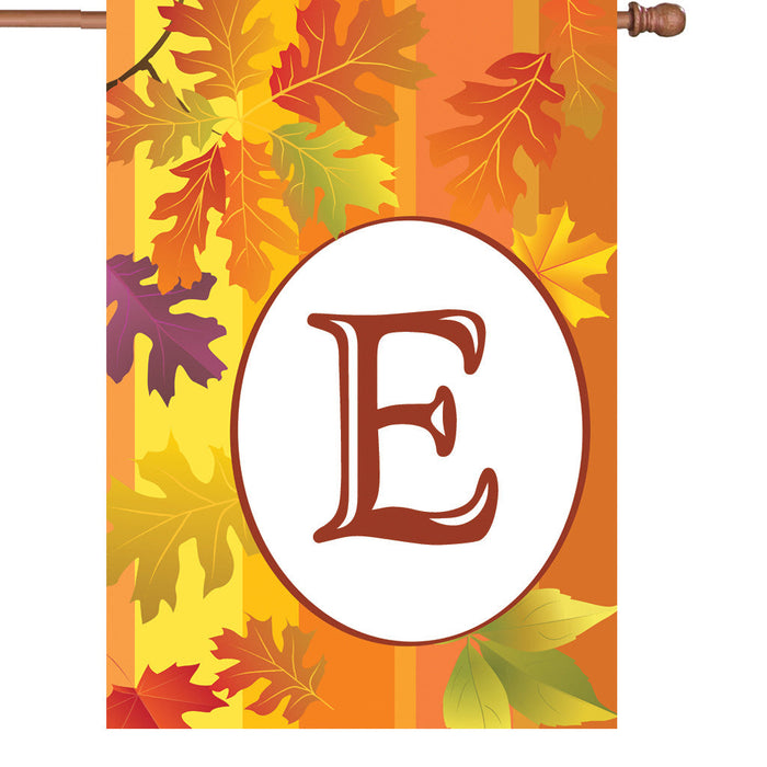 28 in. Fall Monogram Flag - E