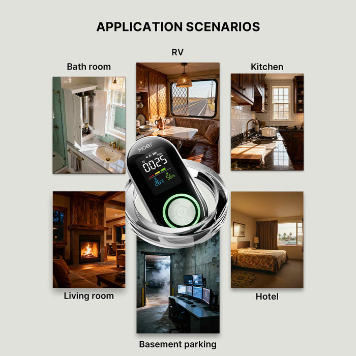 2nd Gen Plug-in Carbon Monoxide Detector with LED Display, Battery Backup 3-in-1 CO Sensor Temperature & Humidity(Non-Smart)