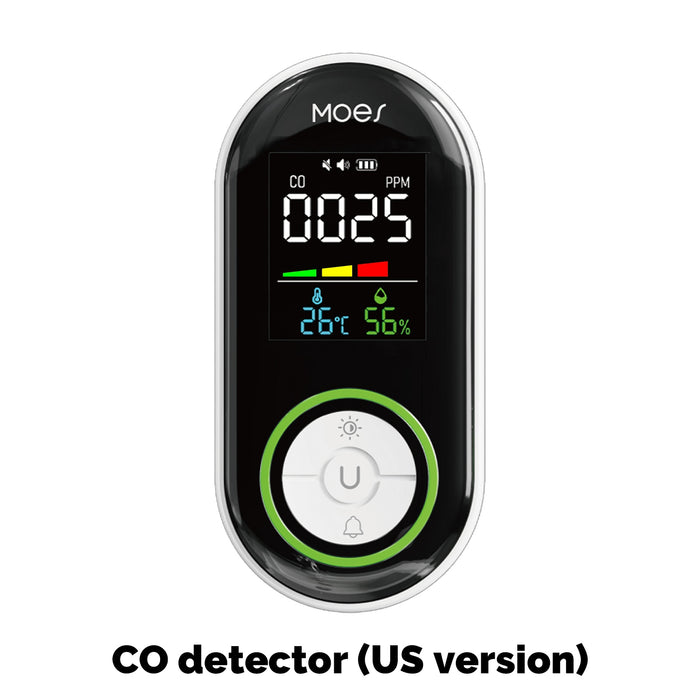 2nd Gen Plug-in Carbon Monoxide Detector with LED Display, Battery Backup 3-in-1 CO Sensor Temperature & Humidity(Non-Smart)