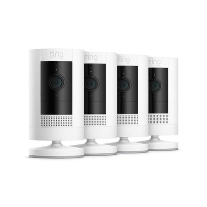White:4-Pack Outdoor Security Camera | Stick Up Cam Battery