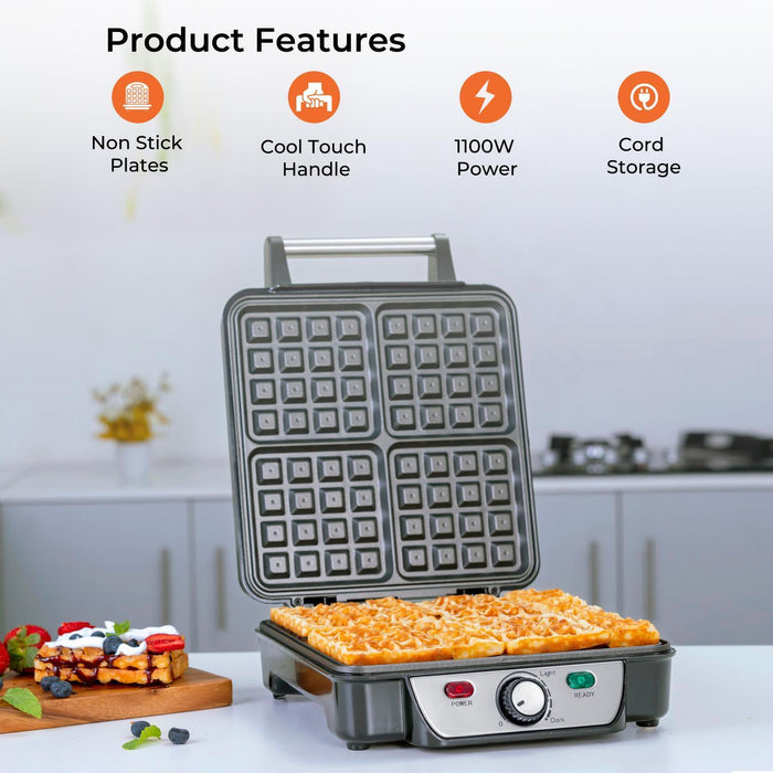 4-Slice Deep Fill Non-Stick Waffle Maker
