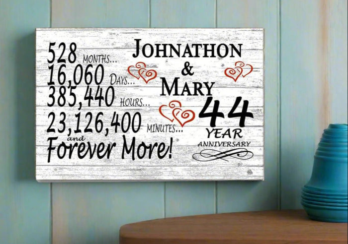 Personalized 44 Year Anniversary Gift