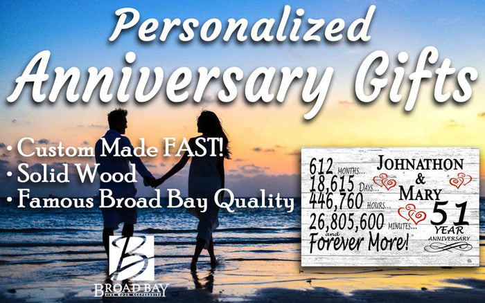 51 Year Anniversary Gift Personalized 51st For Him Her or Couples - Broad Bay Personalized Gifts Shipped Fast