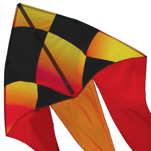 56 in. Flo-tail Delta Kite - Liquid Checks