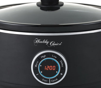 6.5L Digital Slow Cooker w/ Ceramic Pot, 300W, LED, 3 Programs-#product_category#-Home Living Store