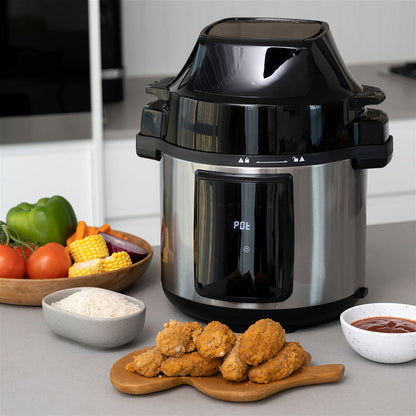 6L Air Fryer + Pressure Cooker (Silver) Kitchen Appliance-#product_category#-Home Living Store